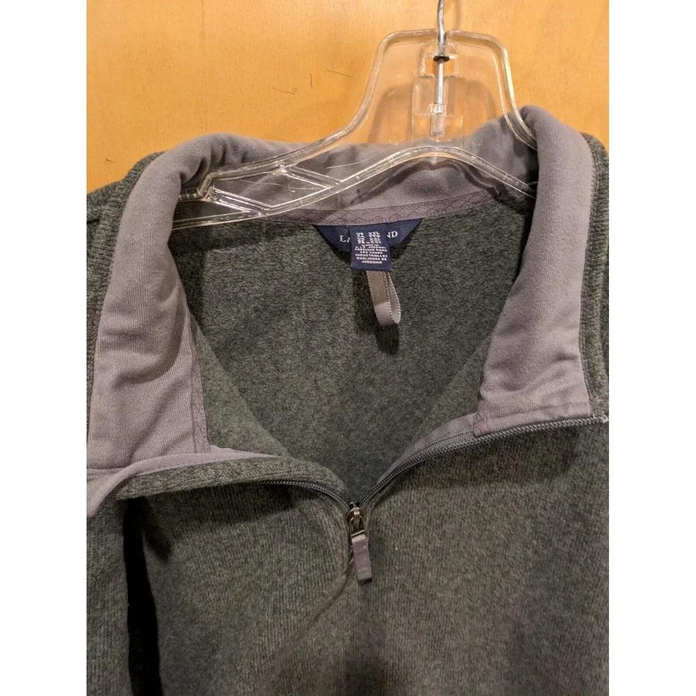 Lands'‎ End Men's Fleece  Pullover Grey  Long Sleeve XXL